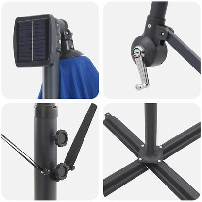 Guarda-sol Azul Azur 294 x 294 x 248 cm Poliéster e Alumínio