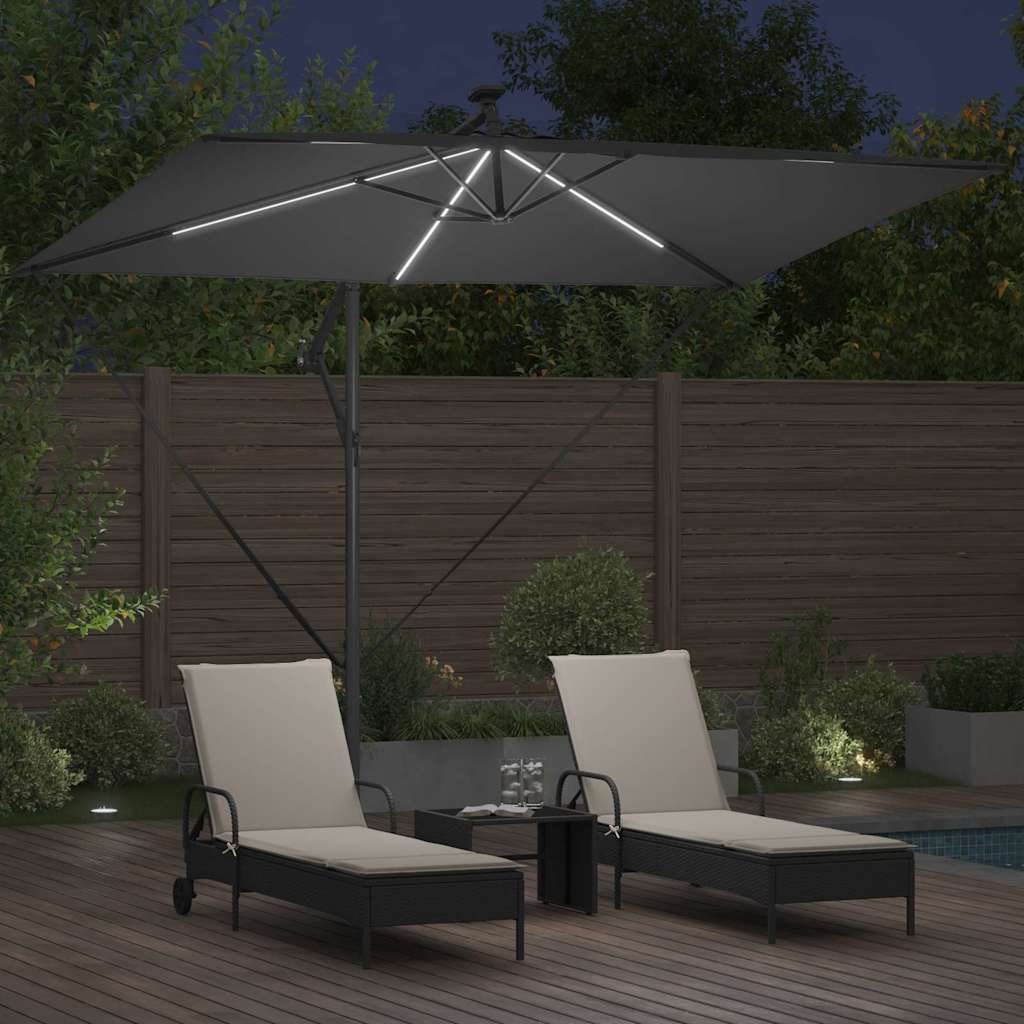 Guarda-sol Antracite 294 x 200 x 270 cm Poliéster e Alumínio