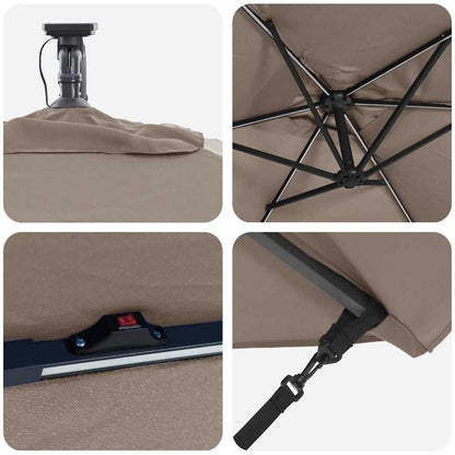 Guarda-sol Cinzento-acastanhado 294 x 200 x 270 cm