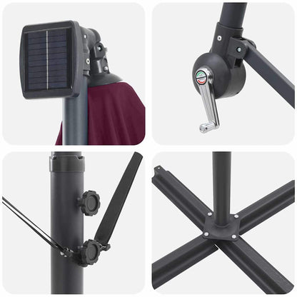 Guarda-sol Vermelho Bordeaux 294 x 200 x 270 cm