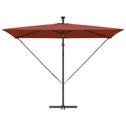 Guarda-sol Terracota 294 x 200 x 270 cm Poliéster e Alumínio