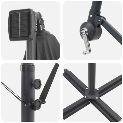 Guarda-sol de Bananeira Cantilever Antracite 249 x 249 x 250 cm