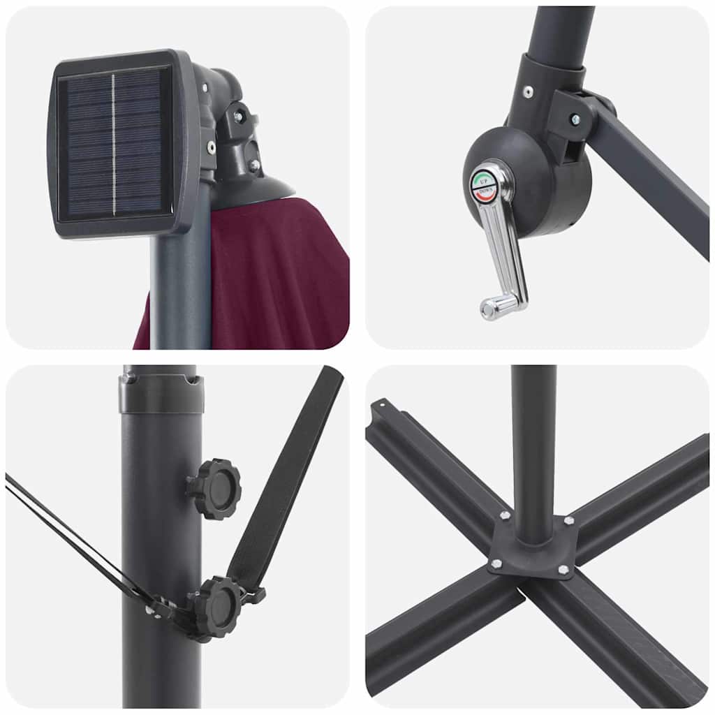 Guarda-sol de Bananeira Cantilever Vermelho bordô