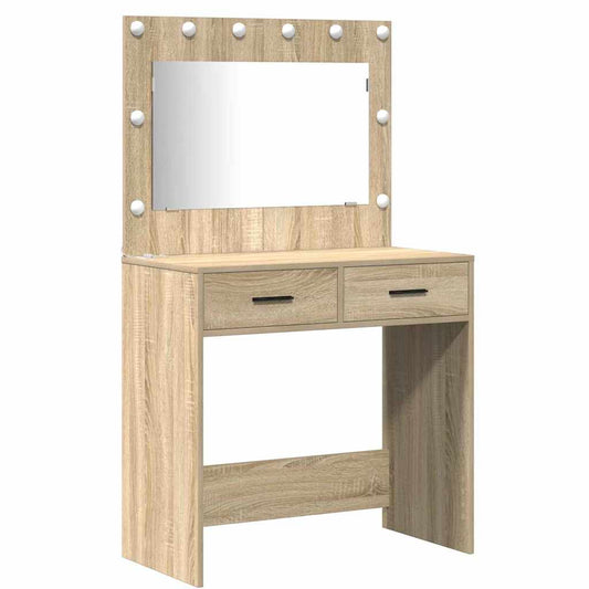 Mesa de vestir com gaveta 2 pcs Castanho 78.5 x 41 x 135 cm