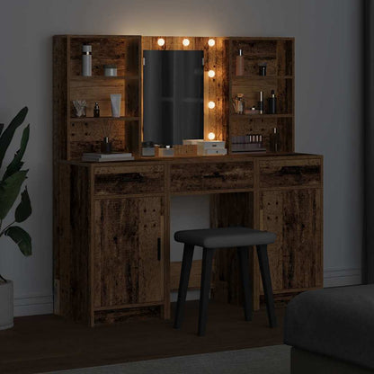 Conjunto de Mesa de Vestir com gaveta 3 pcs Madeira antiga