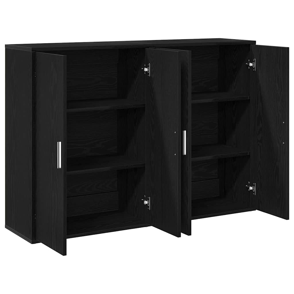 Buffet 2 pcs Carvalho Preto 60 x 31 x 84 cm Madeira processada