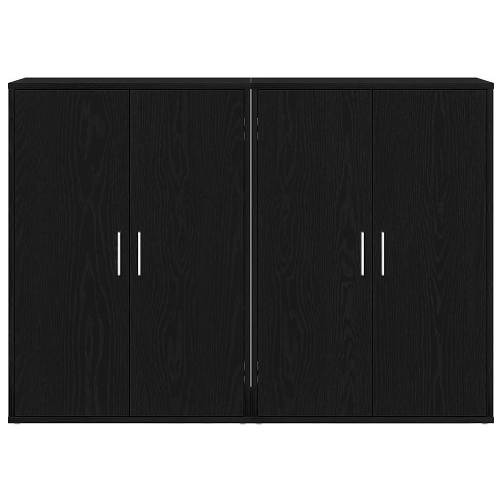 Buffet 2 pcs Carvalho Preto 60 x 31 x 84 cm Madeira processada