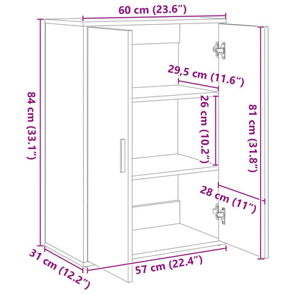 Buffet 2 pcs Carvalho Preto 60 x 31 x 84 cm Madeira processada