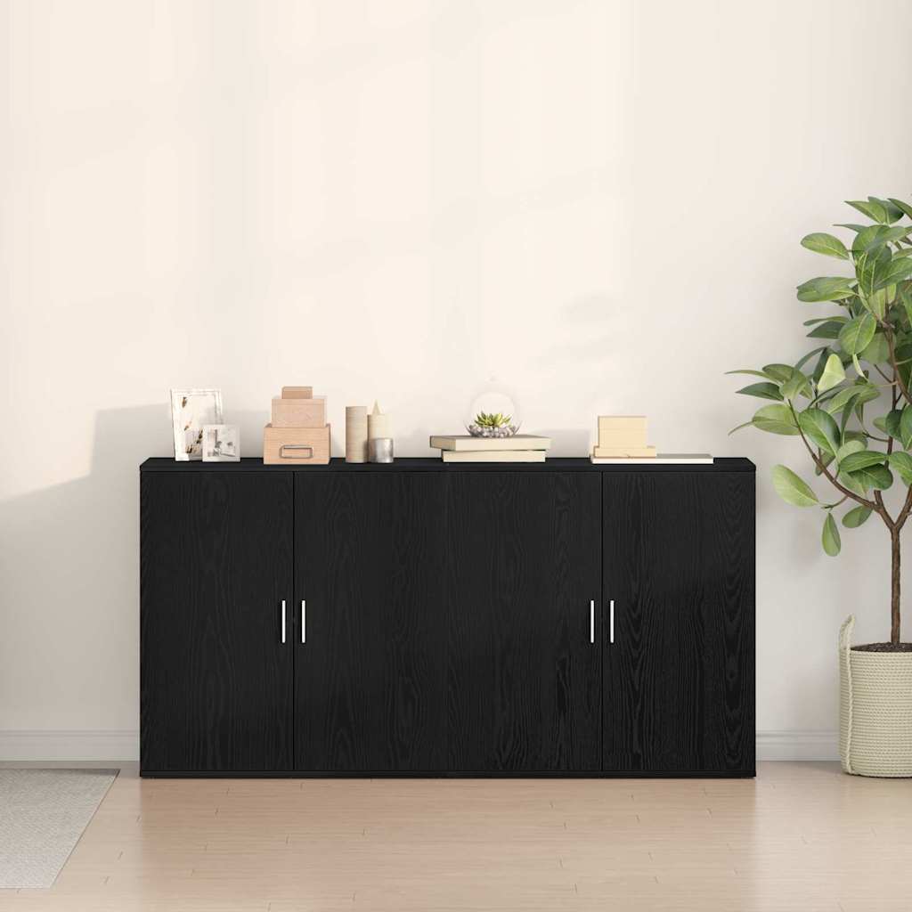 Buffet 2 pcs Carvalho Preto 79 x 38 x 80 cm Madeira processada