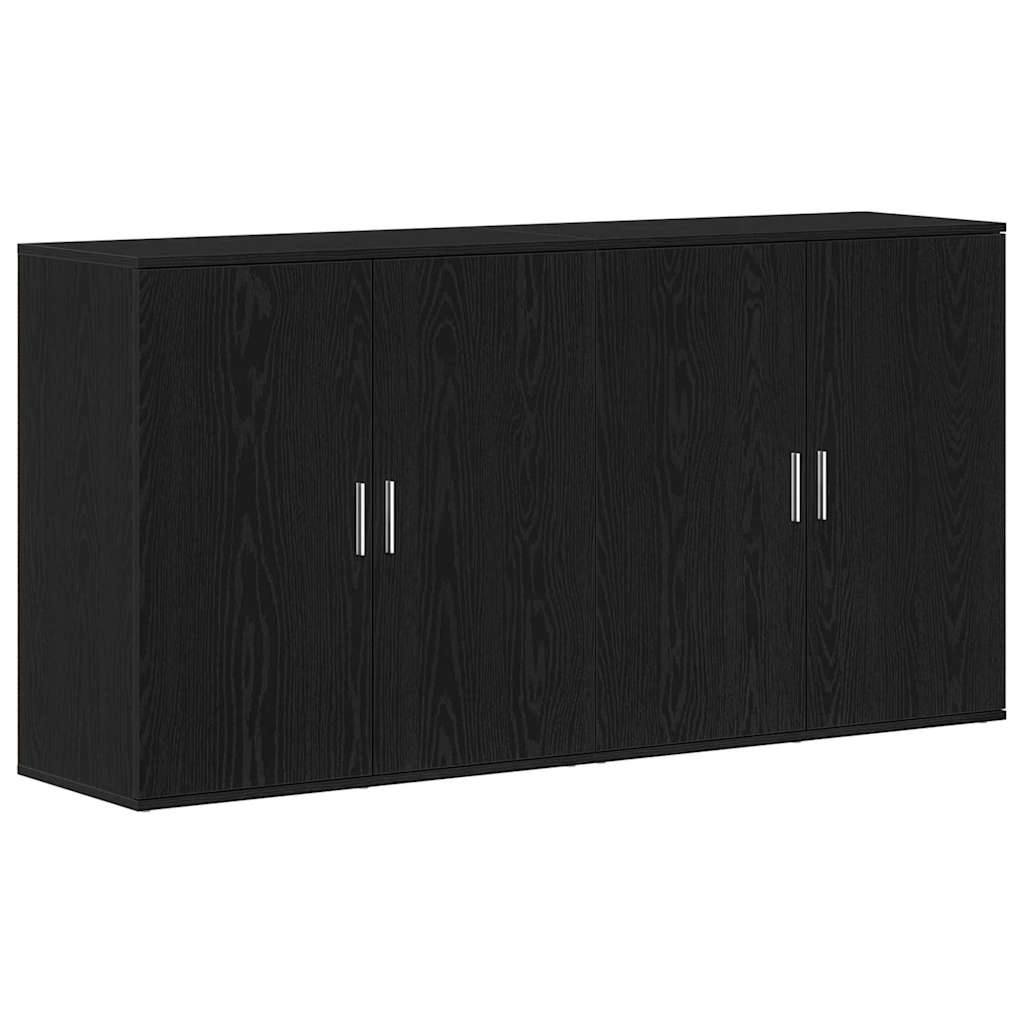 Buffet 2 pcs Carvalho Preto 79 x 38 x 80 cm Madeira processada