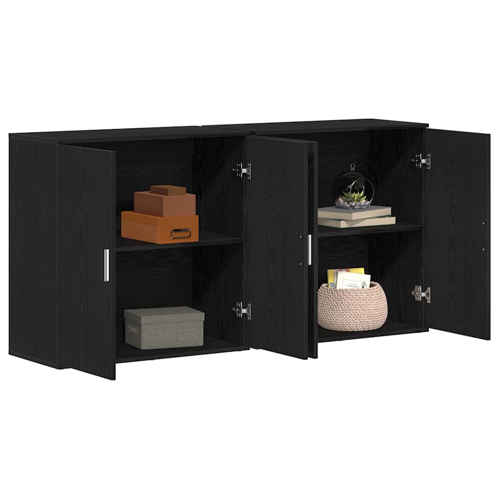 Buffet 2 pcs Carvalho Preto 79 x 38 x 80 cm Madeira processada