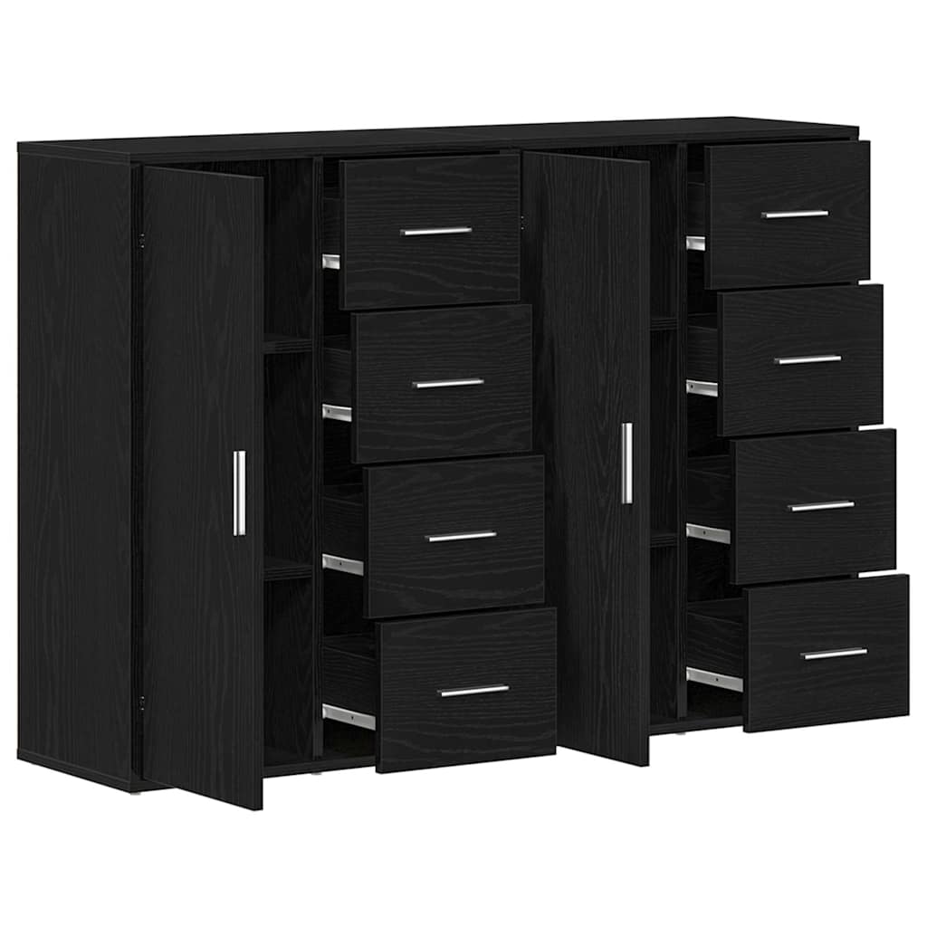 Buffet 2 pcs Carvalho Preto 60 x 31 x 84 cm Madeira processada