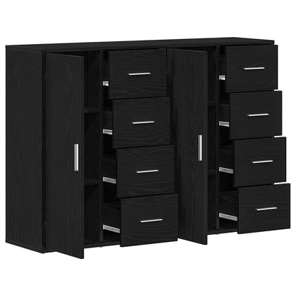 Buffet 2 pcs Carvalho Preto 60 x 31 x 84 cm Madeira processada