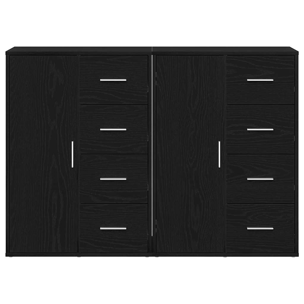 Buffet 2 pcs Carvalho Preto 60 x 31 x 84 cm Madeira processada