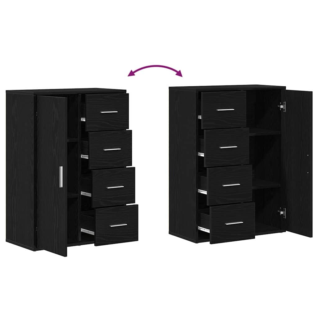 Buffet 2 pcs Carvalho Preto 60 x 31 x 84 cm Madeira processada
