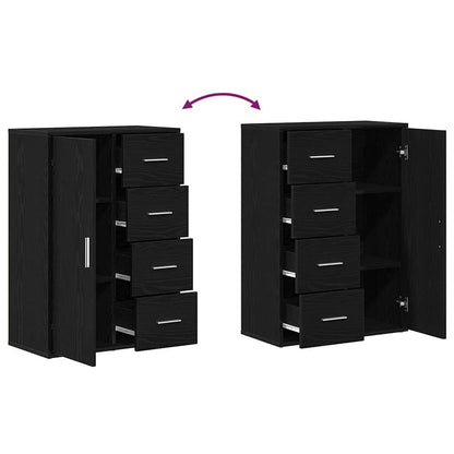 Buffet 2 pcs Carvalho Preto 60 x 31 x 84 cm Madeira processada