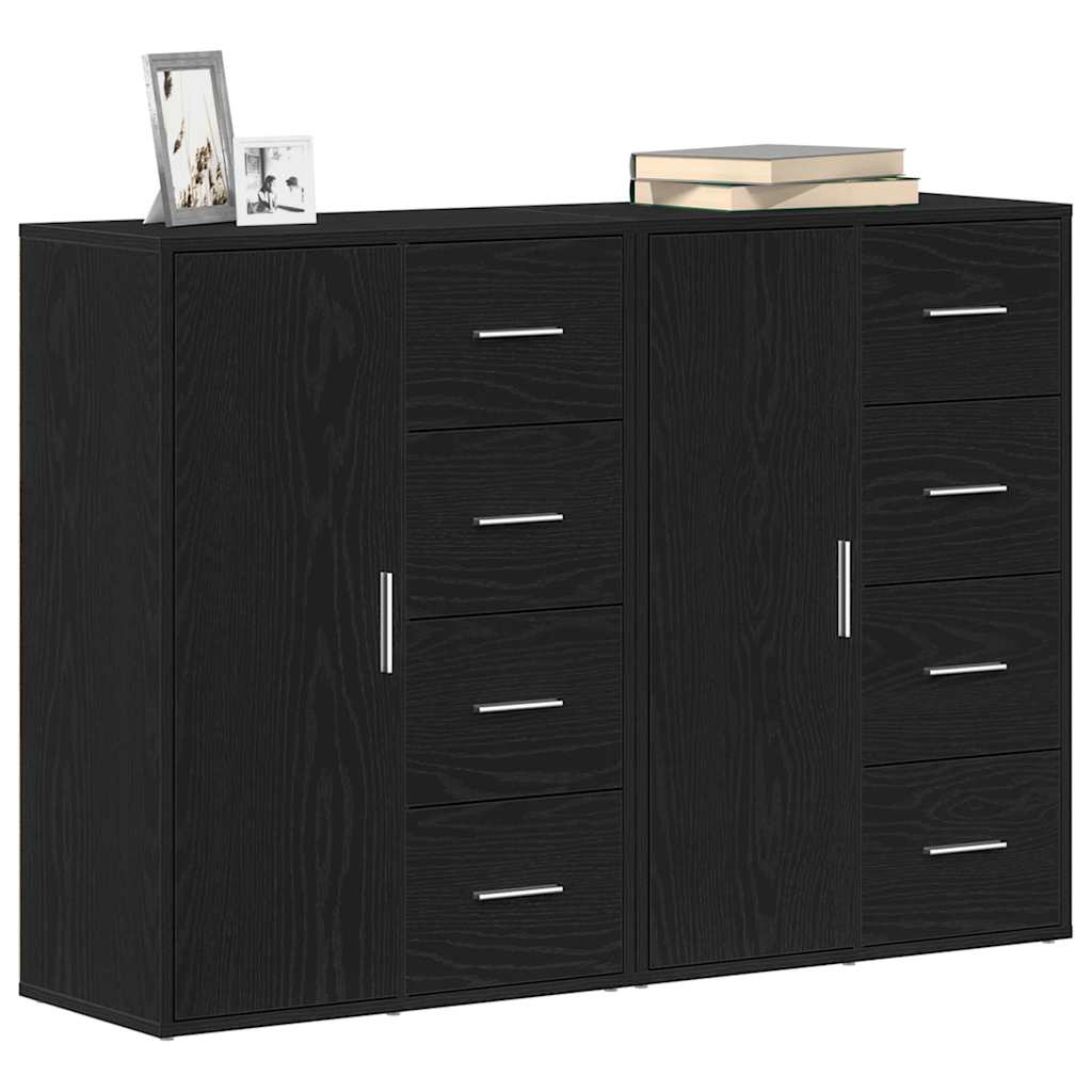 Buffet 2 pcs Carvalho Preto 60 x 31 x 84 cm Madeira processada