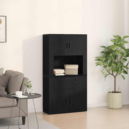 Highboard Carvalho preto 80 x 33 x 150 cm Madeira processada