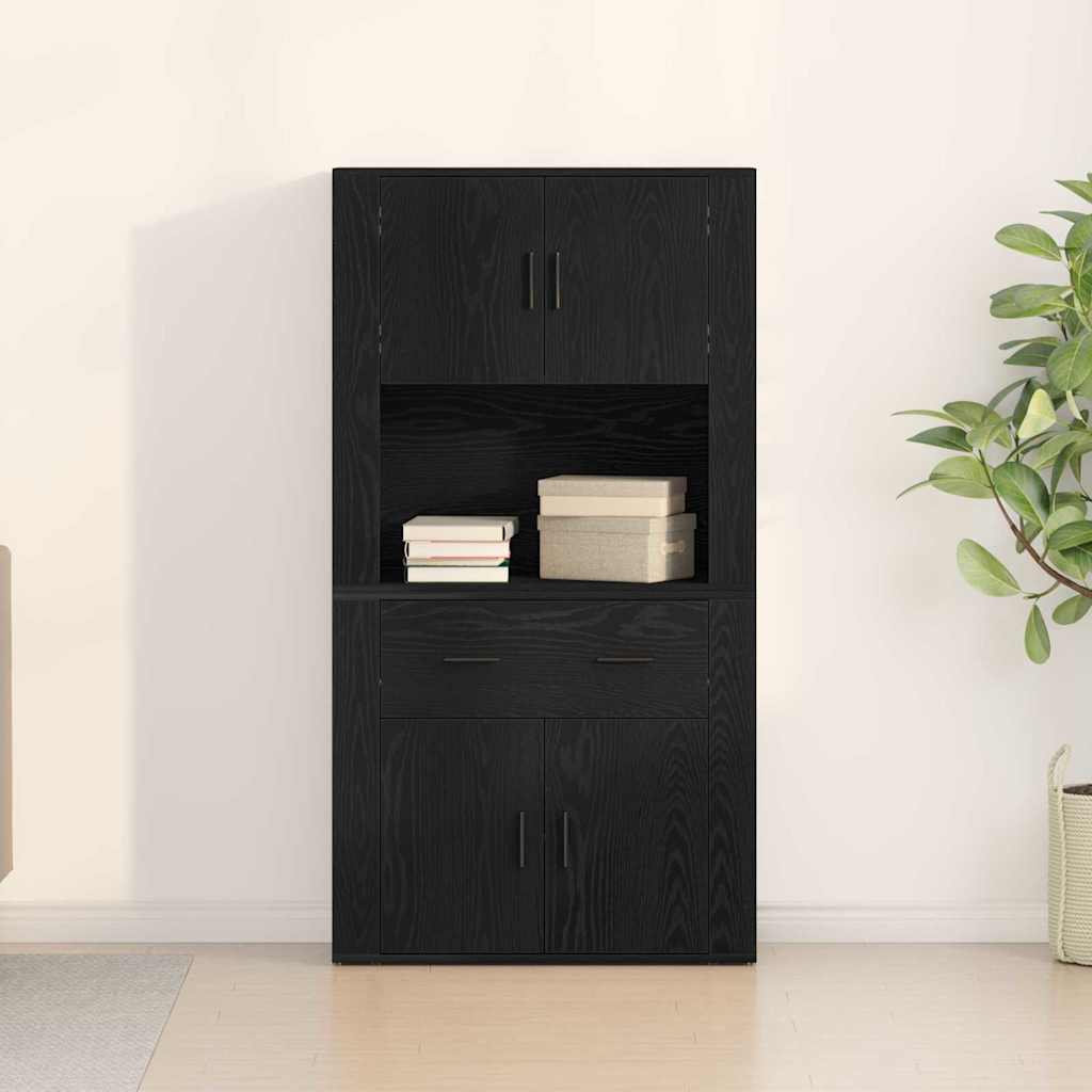 Highboard Carvalho preto 80 x 33 x 150 cm Madeira processada