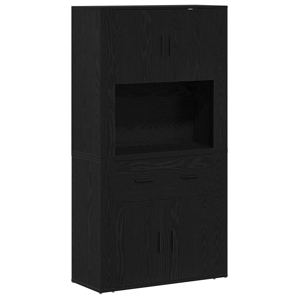 Highboard Carvalho preto 80 x 33 x 150 cm Madeira processada