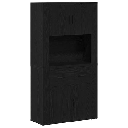 Highboard Carvalho preto 80 x 33 x 150 cm Madeira processada