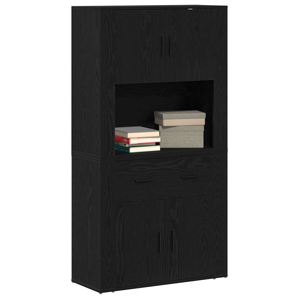 Highboard Carvalho preto 80 x 33 x 150 cm Madeira processada