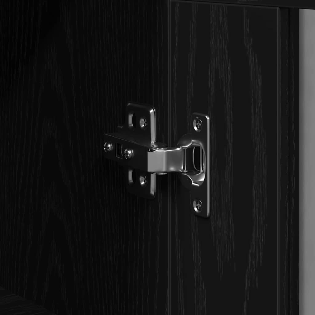 Buffê Montado na parede 2 pcs Carvalho preto 69,5 x 34 x 180 cm