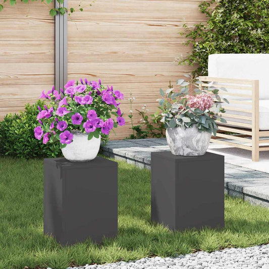 Suportes para plantas 2 pcs Preto 24 x 24 x 35 cm Aço