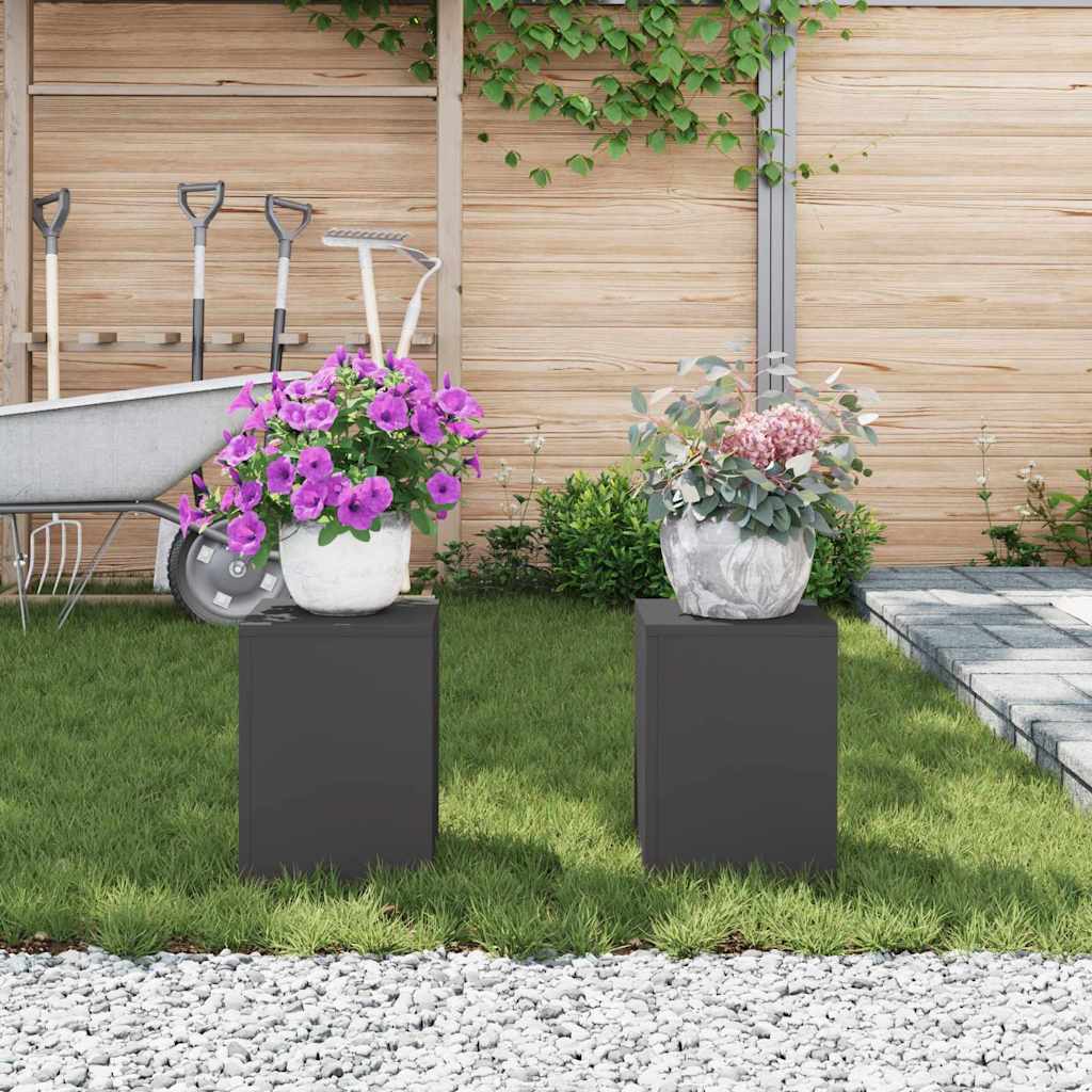 Suportes para plantas 2 pcs Preto 24 x 24 x 35 cm Aço