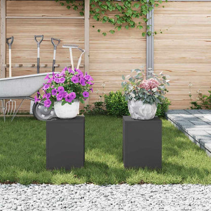 Suportes para plantas 2 pcs Preto 24 x 24 x 35 cm Aço