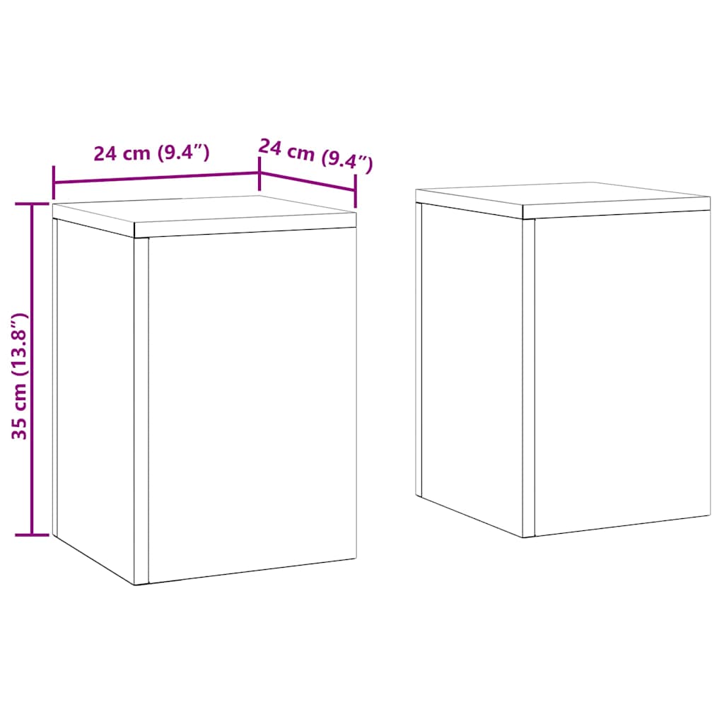 Suportes para plantas 2 pcs Preto 24 x 24 x 35 cm Aço