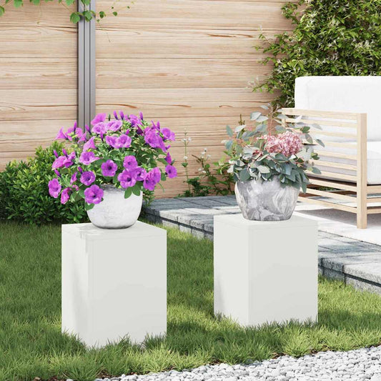 Suportes para plantas 2 pcs Branco 24 x 24 x 35 cm Aço