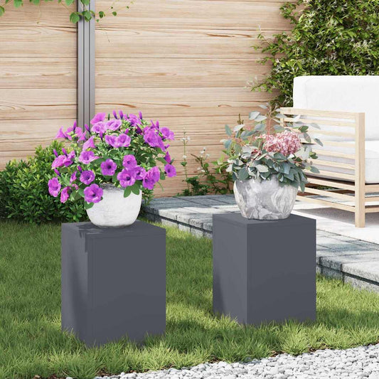 Suportes para plantas 2 pcs Antracite 24 x 24 x 35 cm Aço