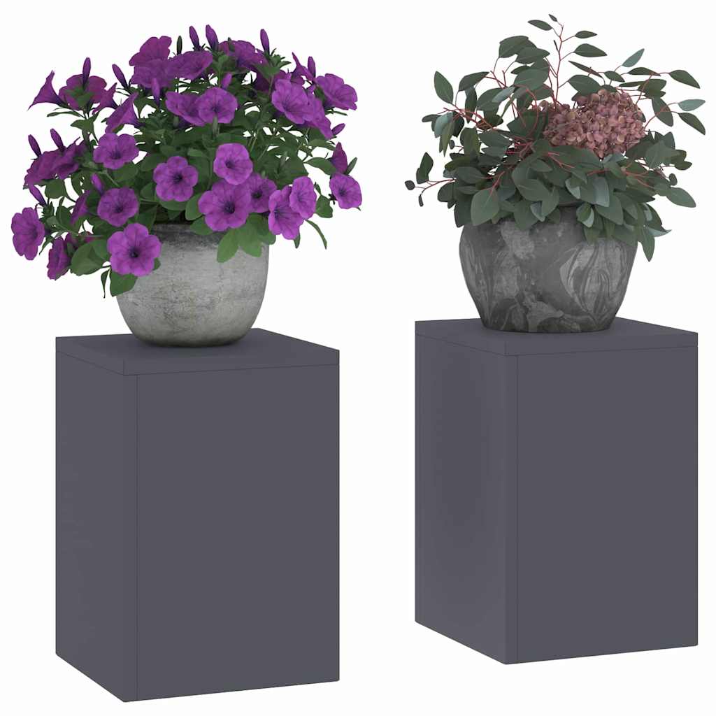Suportes para plantas 2 pcs Antracite 24 x 24 x 35 cm Aço