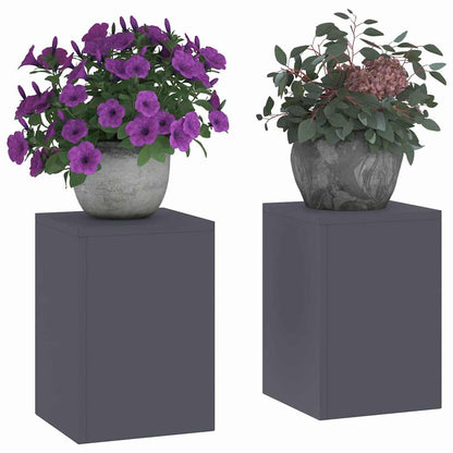 Suportes para plantas 2 pcs Antracite 24 x 24 x 35 cm Aço