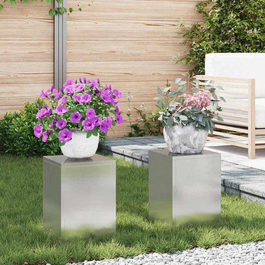 Suportes para plantas 2 pcs Prateado 24 x 24 x 35 cm