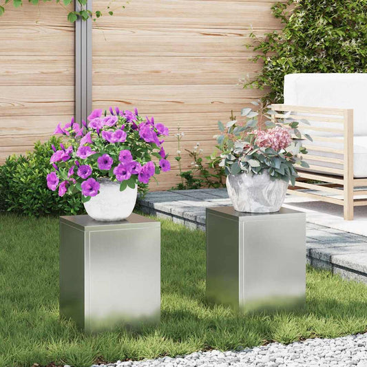 Suportes para plantas 2 pcs Prateado 24 x 24 x 35 cm