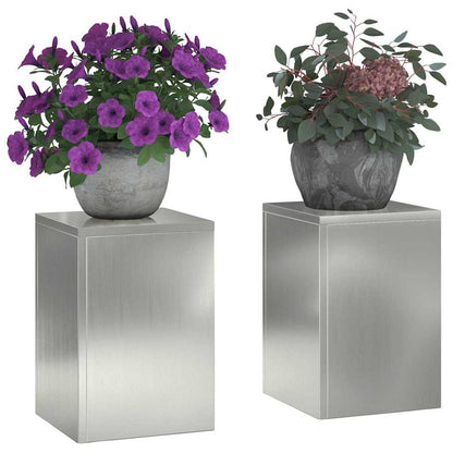 Suportes para plantas 2 pcs Prateado 24 x 24 x 35 cm