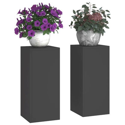 Suportes para plantas 2 pcs Preto 24 x 24 x 55 cm Aço