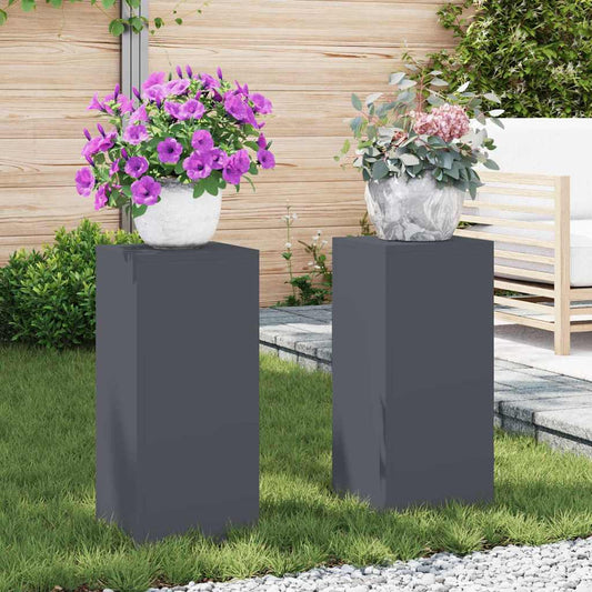 Suportes para plantas 2 pcs Antracite 24 x 24 x 55 cm Aço