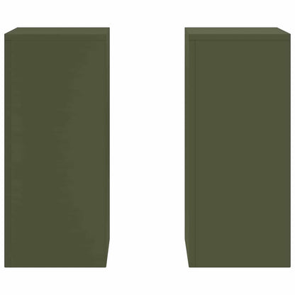 Suportes para plantas 2 pcs Verde-oliva 24 x 24 x 55 cm Aço