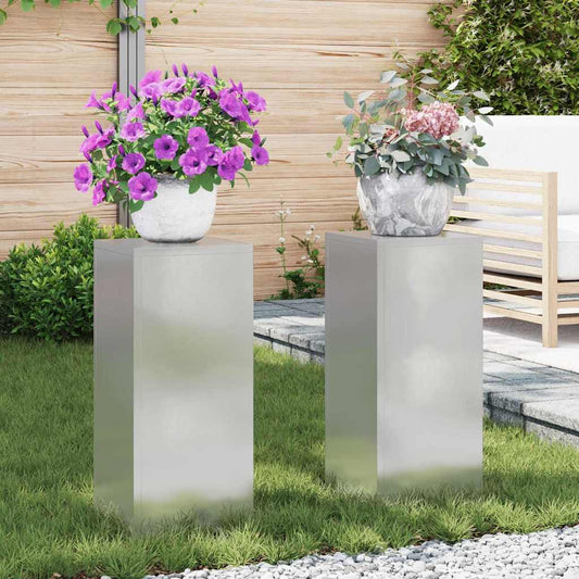 Suportes para plantas 2 pcs Prateado 24 x 24 x 55 cm