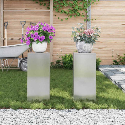 Suportes para plantas 2 pcs Prateado 24 x 24 x 55 cm