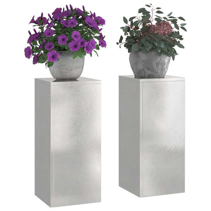 Suportes para plantas 2 pcs Prateado 24 x 24 x 55 cm