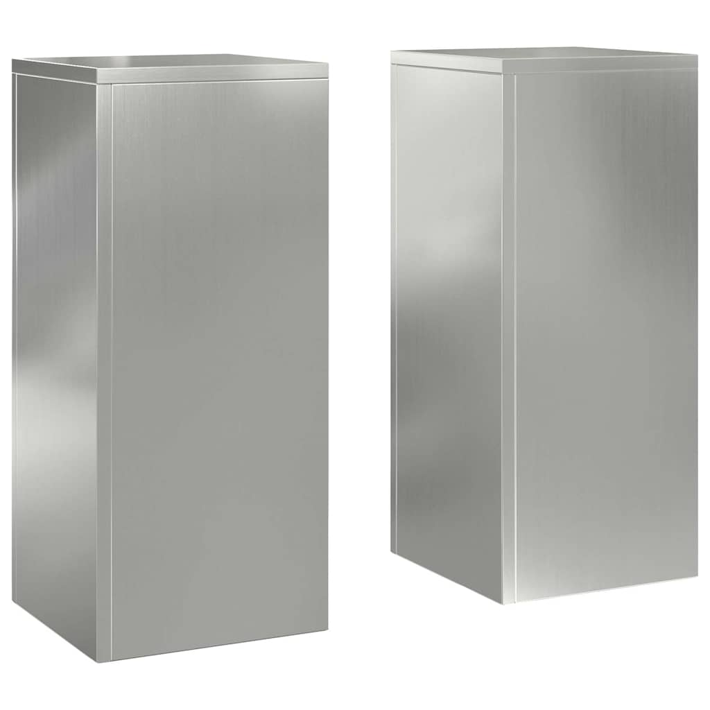 Suportes para plantas 2 pcs Prateado 24 x 24 x 55 cm