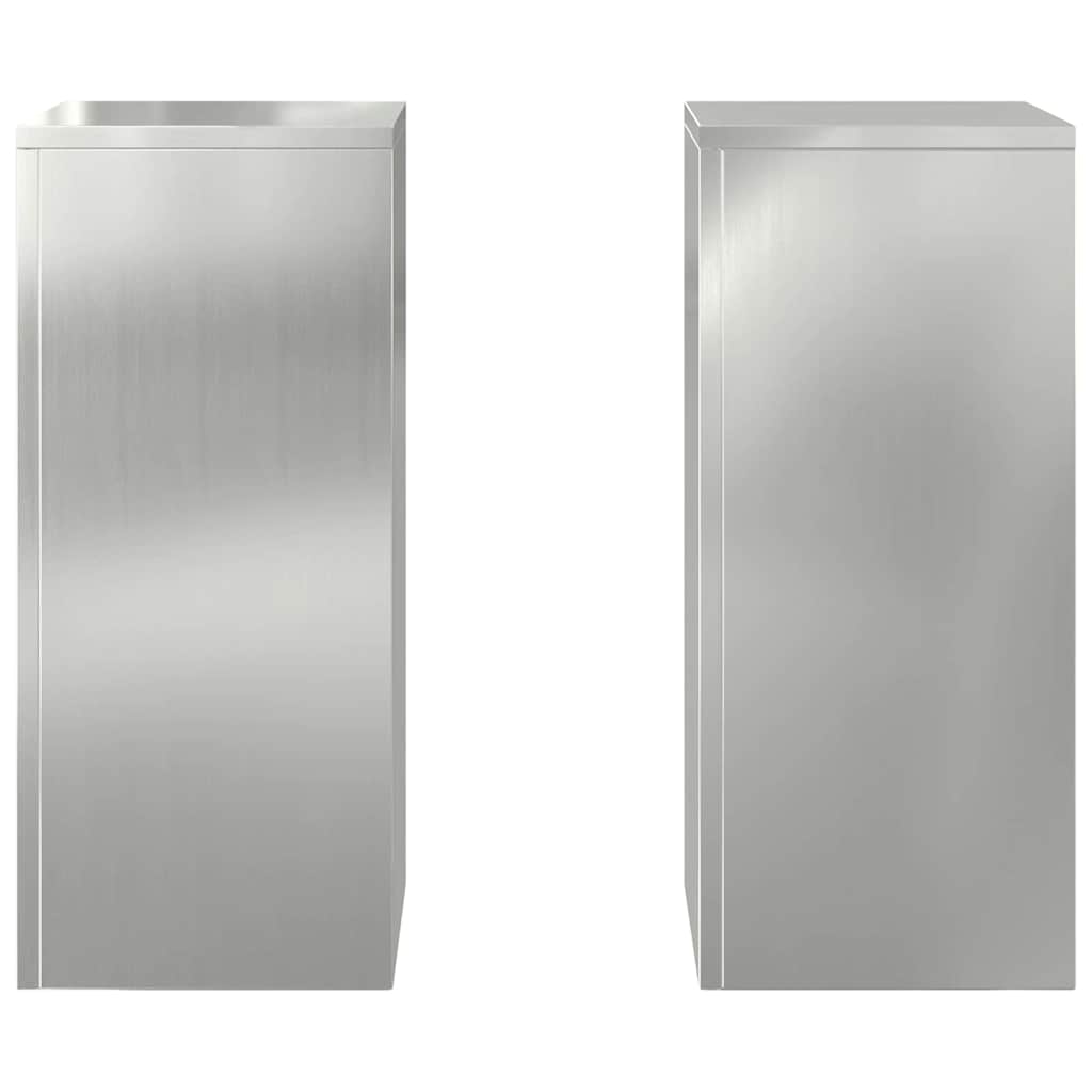 Suportes para plantas 2 pcs Prateado 24 x 24 x 55 cm