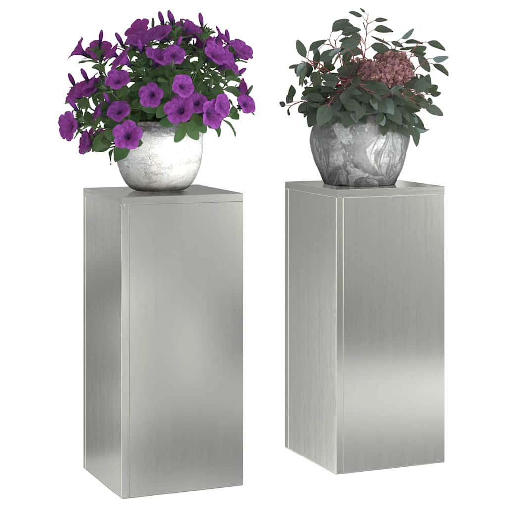 Suportes para plantas 2 pcs Prateado 24 x 24 x 55 cm