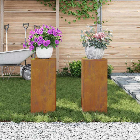 Suportes para plantas 2 pcs Ferro Enferrujado 24 x 24 x 55 cm