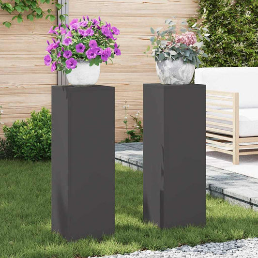 Suportes para plantas 2 pcs Preto 24 x 24 x 75 cm Aço