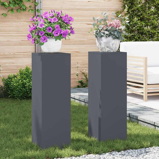 Suportes para plantas 2 pcs Antracite 24 x 24 x 75 cm Aço